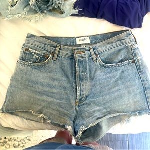 High waisted agolde denim shorts